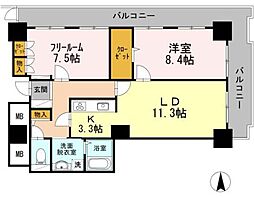 品川シーサイドビュータワー2 2LDKの間取図画像