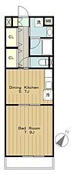 シャンゼリゼ高根 1DKの間取図画像