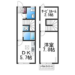 エル・セレーノ香ケ丘C棟 1SDKの間取図画像