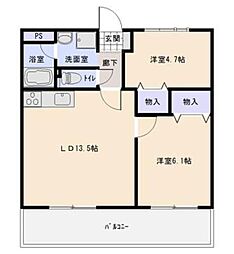 FK3東林間 2LDKの間取図画像