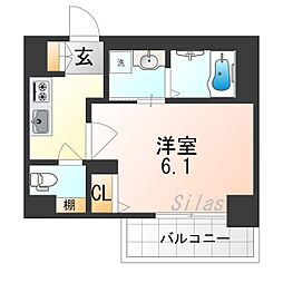エスリード江坂セントラム 1Kの間取図画像