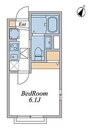 ウィンドテラス高砂 1階ワンルームの間取り