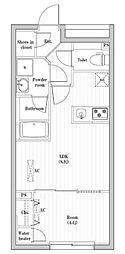 コンポジット渋谷本町 1LDKの間取図画像