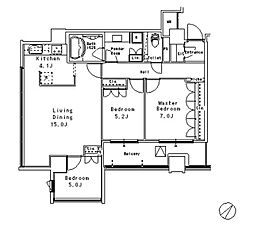MFPR目黒タワー 3LDKの間取図画像