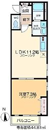 ルミエール扇 1LDKの間取図画像