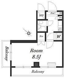 ジョイフル関内 1Kの間取図画像