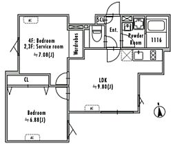 GRAN PASEO大崎戸越銀座II 1SLDKの間取図画像