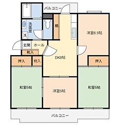 VILLAGE森の里B 4DKの間取図画像