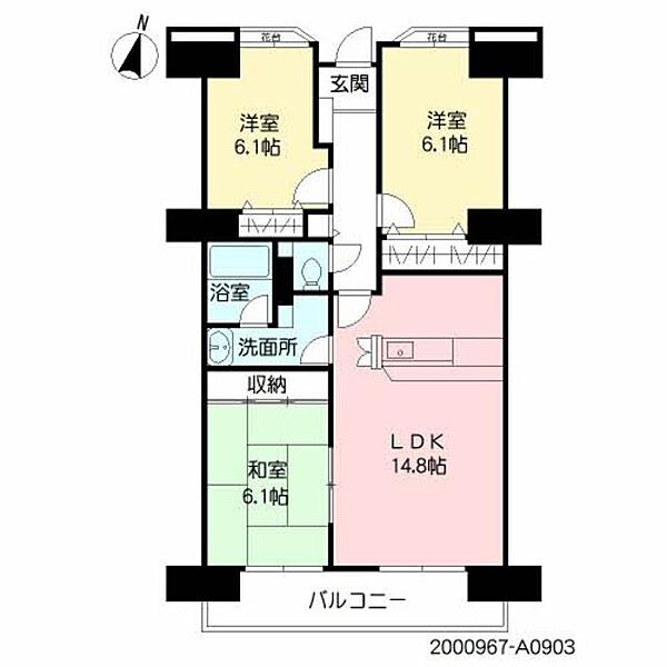 プライムメゾン百道浜 A0903｜福岡県福岡市早良区百道浜３丁目(賃貸マンション3LDK・9階・76.50㎡)の写真 その2