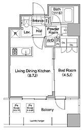 コンフォリア東池袋ウエスト 8階1LDKの間取り