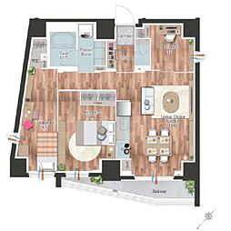 デュオフラッツ板橋大山 3LDKの間取図画像