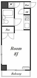 ジョイフル関内 ワンルームの間取図画像