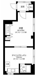 中目黒プレアタワー 1DKの間取図画像