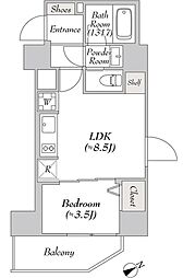 リテラス浅草橋イースト 1LDKの間取図画像