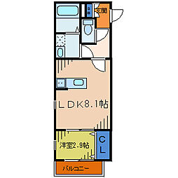 ruscello 1LDKの間取図画像