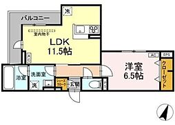ESPELIA・K 2階1LDKの間取り