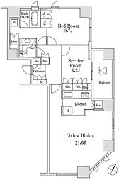 LaSante一番町 1SLDKの間取図画像