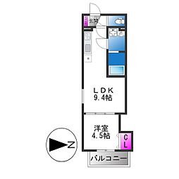 グランラトゥール 1LDKの間取図画像