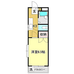 ピュア高須2 1Kの間取図画像