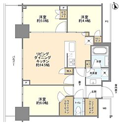 ドレッセタワー新綱島South棟 3LDKの間取図画像