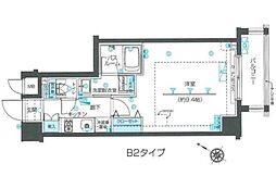 ZOOM目黒不動前 1Kの間取図画像