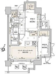 クリオラベルヴィ市ヶ谷 2LDKの間取図画像