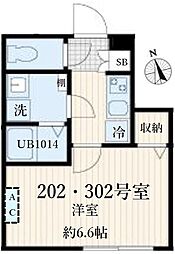 Aglaia品川中延 1Kの間取図画像