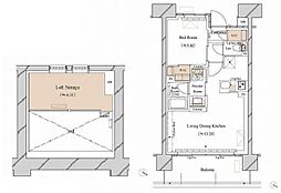 ブランシエスタ新丸子リバーフロント 1LDKの間取図画像
