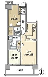プライム大田矢口イースト棟 1SLDKの間取図画像
