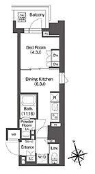 ミリアレジデンス浅草駒形 11階1DKの間取り