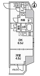 ALTERNA亀戸3 1DKの間取図画像