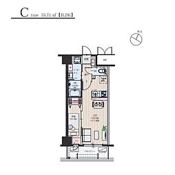 シンセラティ薬院 1LDKの間取図画像