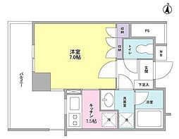 K'S新中野 1Kの間取図画像