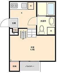 アンビエンテ千葉EAST館 ワンルームの間取図画像