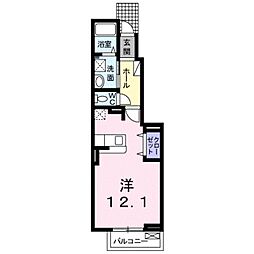 トゥィンクル城南B ワンルームの間取図画像