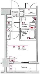 エクセリア川崎 1Kの間取図画像