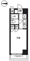 スカイコート世田谷4 ワンルームの間取図画像
