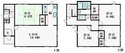 榎が丘住宅 1階4LDKの間取り