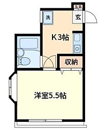 ヴェルディ石井 1Kの間取図画像