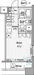 レジディア錦糸町2 ワンルームの間取図画像