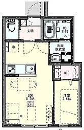 KLEIS北上尾4 1LDKの間取図画像