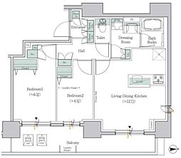 ワンルーフレジデンス板橋大山 11階2LDKの間取り