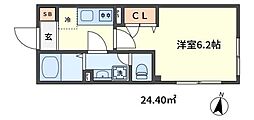 ラミティエ北千住 1Kの間取図画像