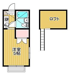 ウエスト・ヴュー 1Kの間取図画像