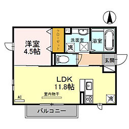 プチアングル 1LDKの間取図画像