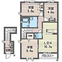 エンジェルＡ 00206 ｜ 栃木県佐野市植野町2136-1（賃貸アパート3LDK・2階・68.90㎡） その2