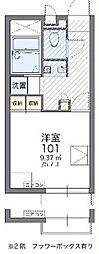 レオパレスウィステリア 1Kの間取図画像