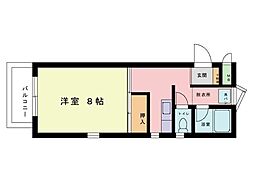 リバーサイド 1DKの間取図画像