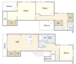 リナーシタ亀戸 3階3LDKの間取り