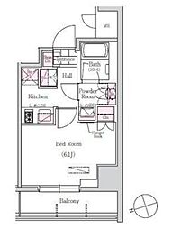 アーバネックス三田 1Kの間取図画像